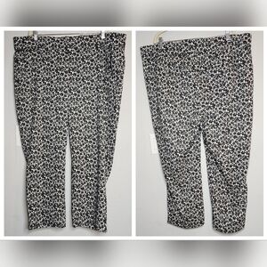Lane Bryant Allie Black White Floral Pull on Stretch pants. Women's plus size 28